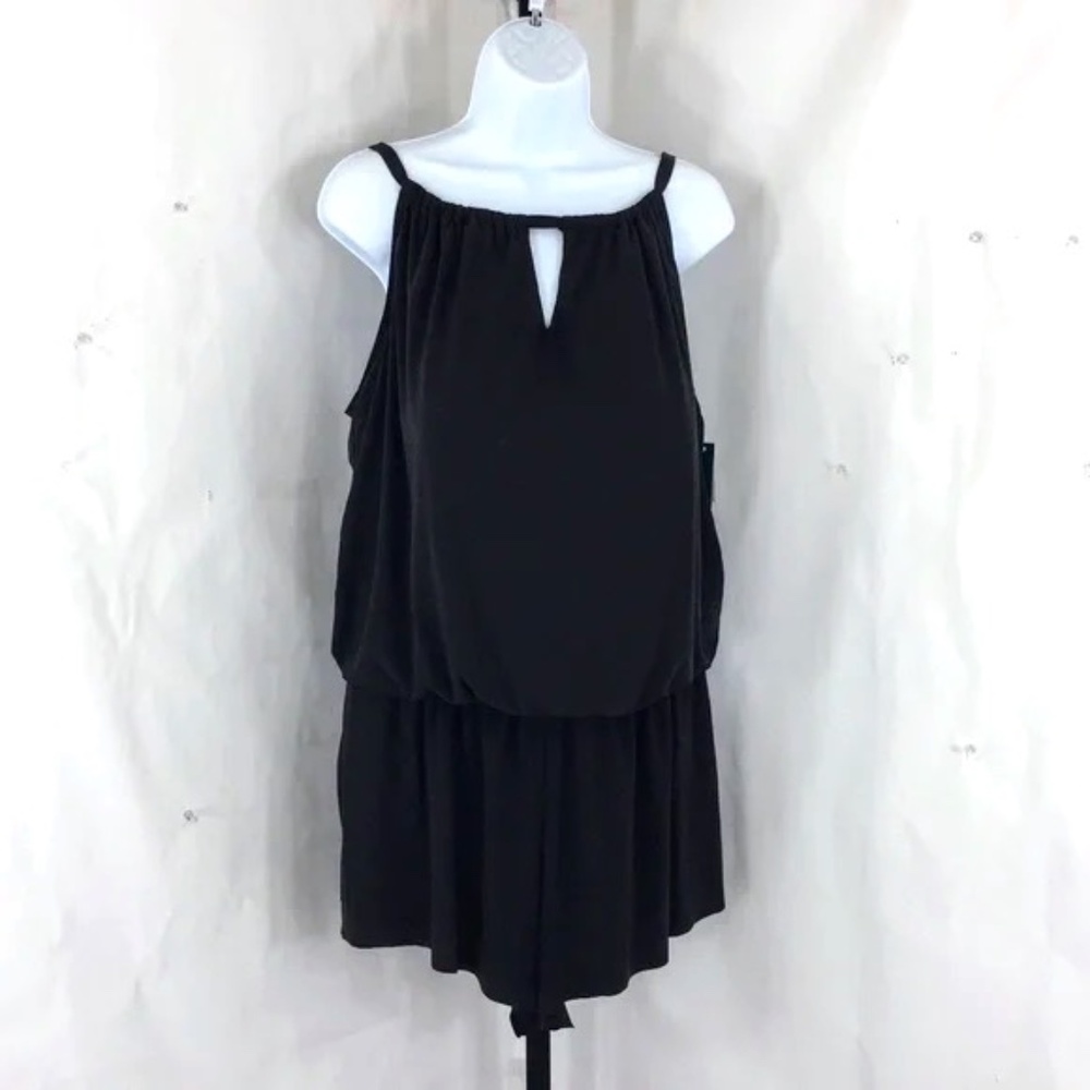 Aqua Green High Neck Swim Romper Swim Suit with Pockets Black 22W swimsuit 1222